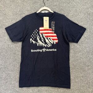 Scouting America Shirt Men Medium Blue Mountain Flag Boy Scouts Of America NEW